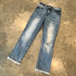 Stylish Blue Distressed Vervet Jeans